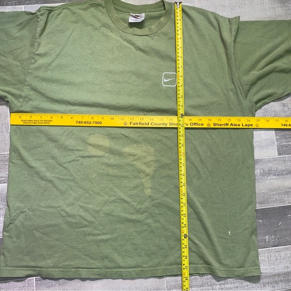 Vintage Nike Shirt Mens XL Green Essential Swoosh Check White Tag USA 90s-Flaws - Picture 11 of 11